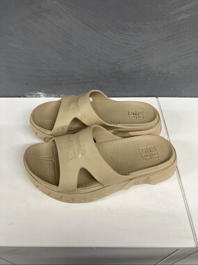 Givenchy Beige Slide Sandals with Logo Strap